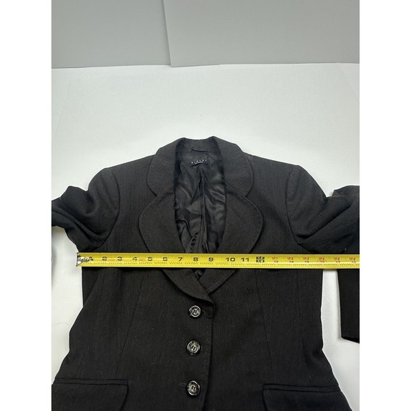 Sisley Jacket Women 40 Two Piece Skirt Suit Set Stretch Dark Gray - Picture 6 of 13